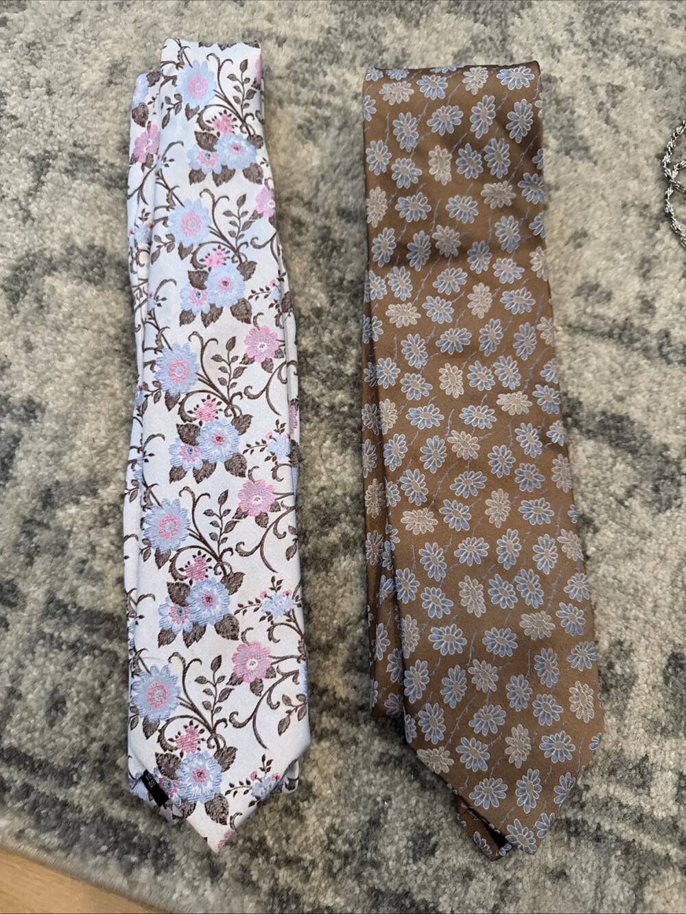 Hugo Boss Silk Italian Hand Made Tie And SOPRANO Silk Tie Floral Design